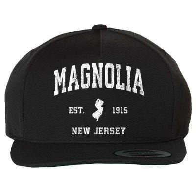 Magnolia New Jersey Nj Vintage Athletic Sports Wool Snapback Cap