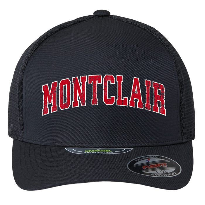 Montclair New Jersey Nj Vintage Sports Design Red Design Flexfit Unipanel Trucker Cap