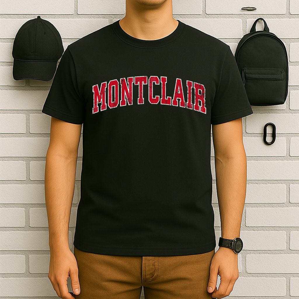 Montclair New Jersey Nj Vintage Sports Design Red Design T-Shirt