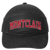 Montclair New Jersey Nj Vintage Sports Design Red Design 7-Panel Snapback Hat