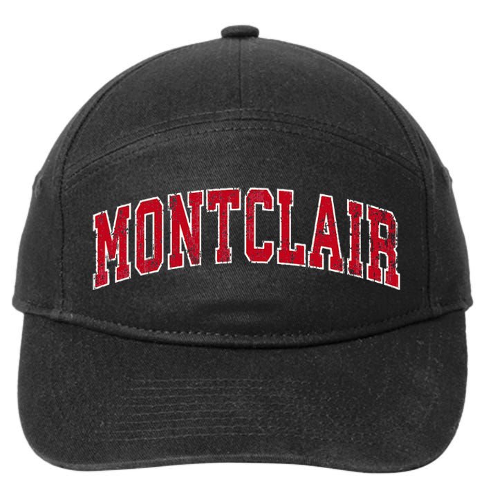 Montclair New Jersey Nj Vintage Sports Design Red Design 7-Panel Snapback Hat