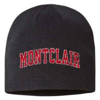 Montclair New Jersey Nj Vintage Sports Design Red Design Sustainable Beanie