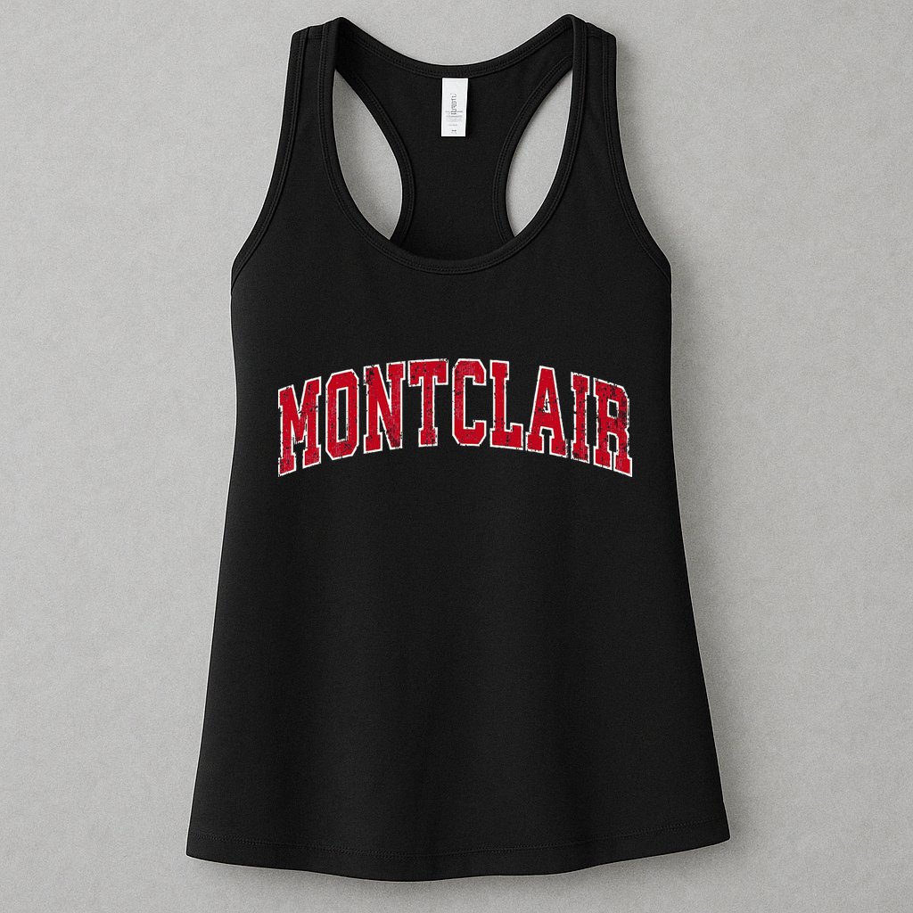 Montclair New Jersey Nj Vintage Sports Design Red Design Womens Tank Top