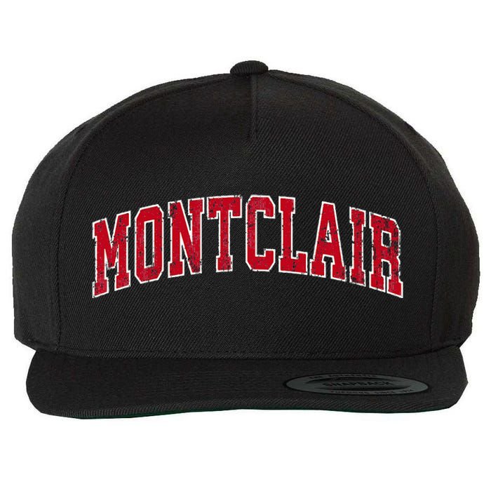 Montclair New Jersey Nj Vintage Sports Design Red Design Wool Snapback Cap