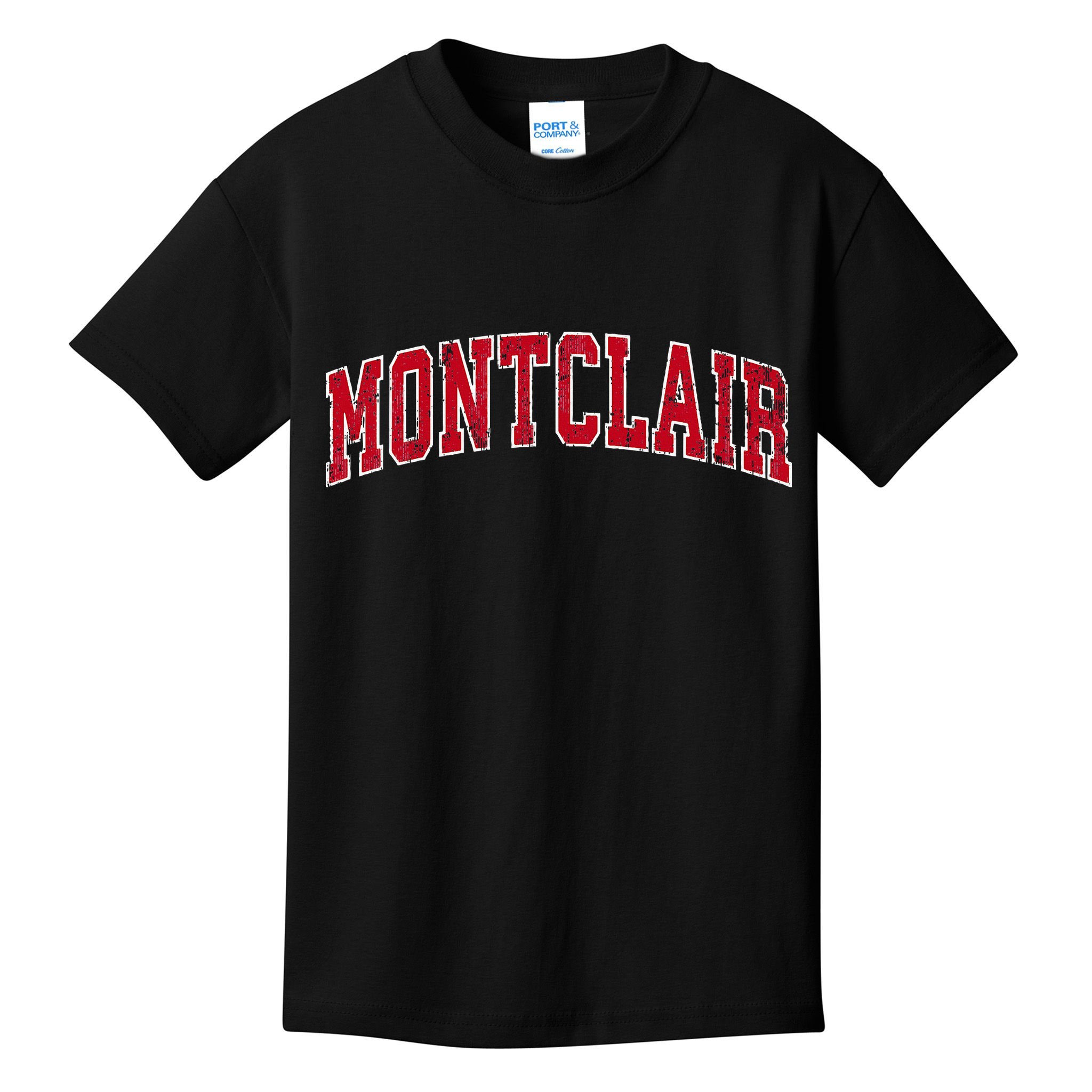 Montclair New Jersey Nj Vintage Sports Design Red Design Kids T-Shirt