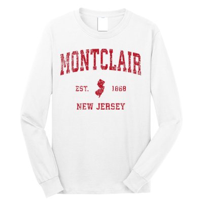 Montclair New Jersey Nj Vintage Sports Design Long Sleeve Shirt