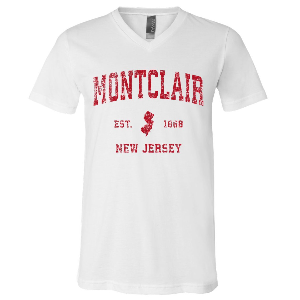 Montclair New Jersey Nj Vintage Sports Design V-Neck T-Shirt