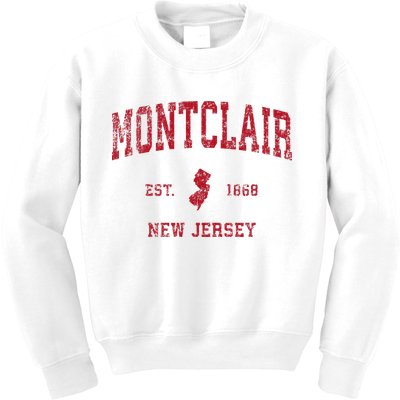 Montclair New Jersey Nj Vintage Sports Design Kids Sweatshirt
