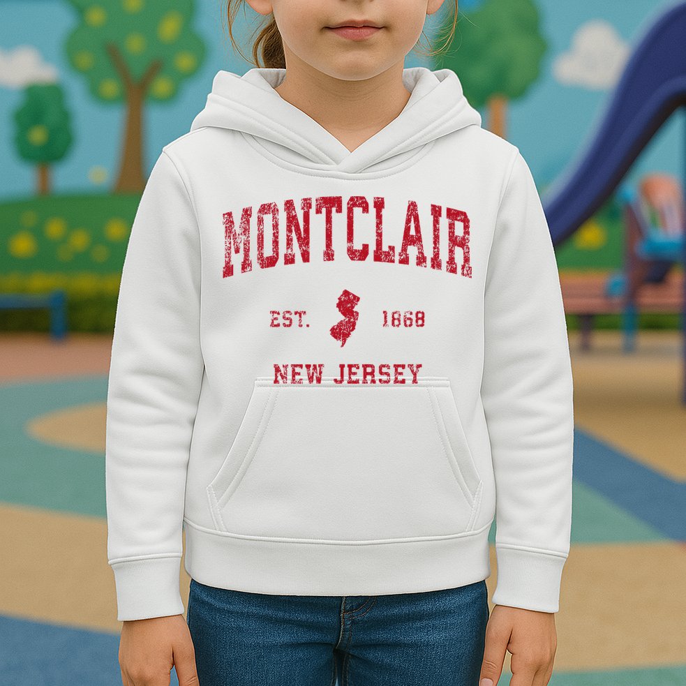 Montclair New Jersey Nj Vintage Sports Design Kids Hoodie