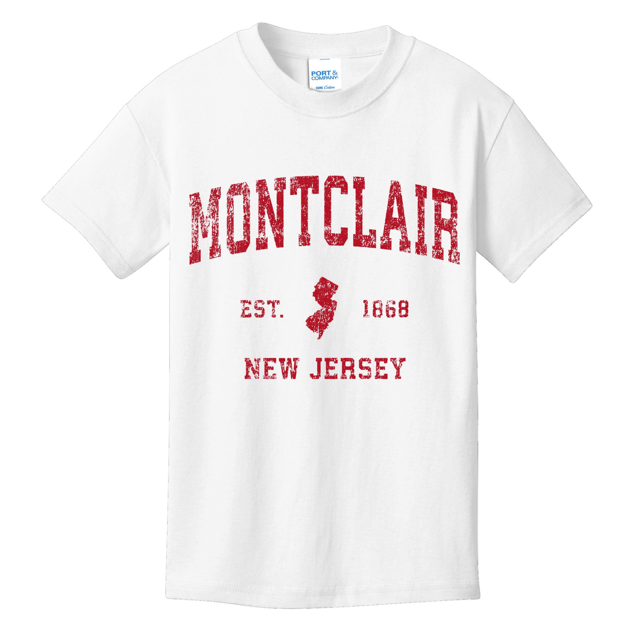 Montclair New Jersey Nj Vintage Sports Design Kids T-Shirt