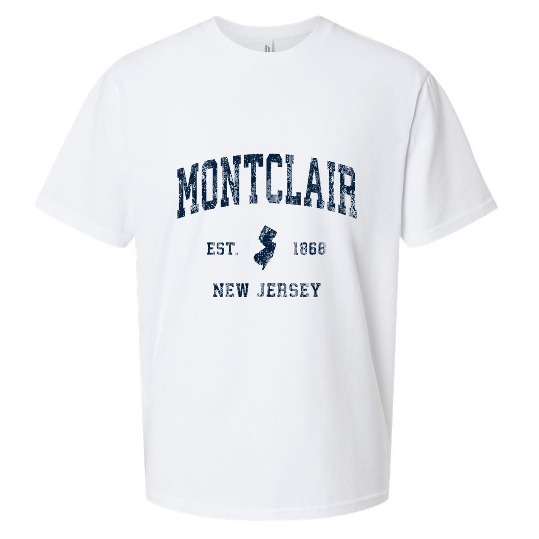 Montclair New Jersey Nj Vintage Athletic Sports Design Sueded Cloud Jersey T-Shirt
