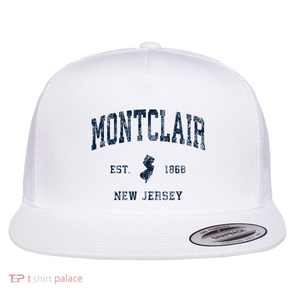 Montclair New Jersey Nj Vintage Athletic Sports Design Flatbill Hat