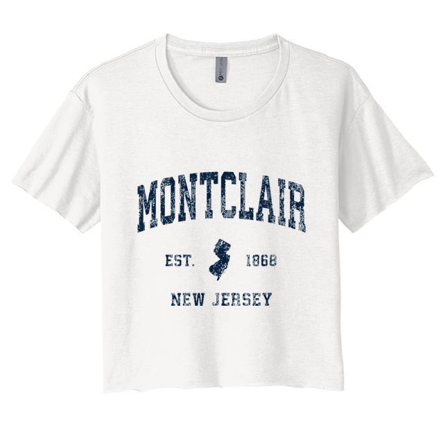 Montclair New Jersey Nj Vintage Athletic Sports Design Crop Top