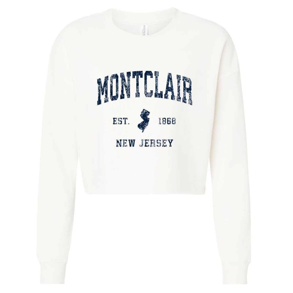 Montclair New Jersey Nj Vintage Athletic Sports Design Cropped Pullover Crew
