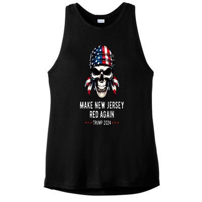 Make New Jersey Red Again Skull Republican Trump 2024 Ladies PosiCharge Tri-Blend Wicking Tank