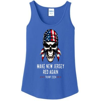 Make New Jersey Red Again Skull Republican Trump 2024 Ladies Essential Tank