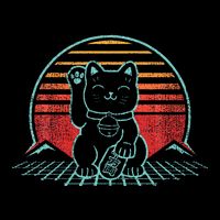 Maneki Neko Japanese Lucky Cat Retro Aesthetic Kawaii Cooling Performance Crew T-Shirt