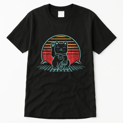 Maneki Neko Japanese Lucky Cat Retro Aesthetic Kawaii Tall T-Shirt