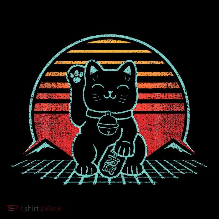 Maneki Neko Japanese Lucky Cat Retro Aesthetic Kawaii Magnet