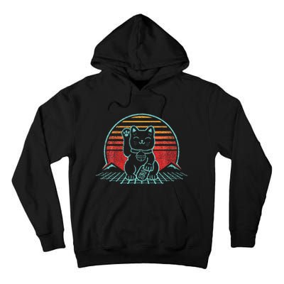 Maneki Neko Japanese Lucky Cat Retro Aesthetic Kawaii Tall Hoodie