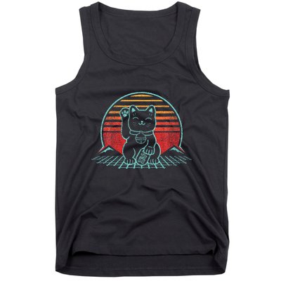 Maneki Neko Japanese Lucky Cat Retro Aesthetic Kawaii Tank Top