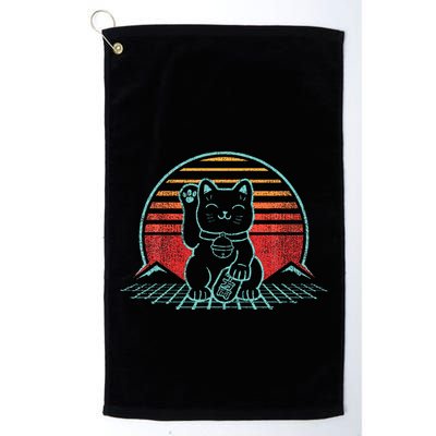 Maneki Neko Japanese Lucky Cat Retro Aesthetic Kawaii Golf Towel