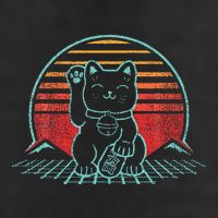Maneki Neko Japanese Lucky Cat Retro Aesthetic Kawaii Microfiber Hand Towel