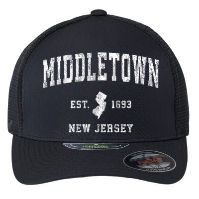 Middletown New Jersey Nj Vintage Athletic Sports Flexfit Unipanel Trucker Cap