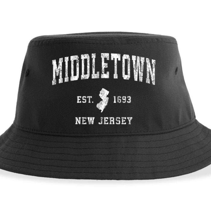 Middletown New Jersey Nj Vintage Athletic Sports Sustainable Bucket Hat