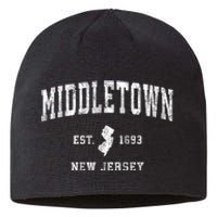 Middletown New Jersey Nj Vintage Athletic Sports Sustainable Beanie