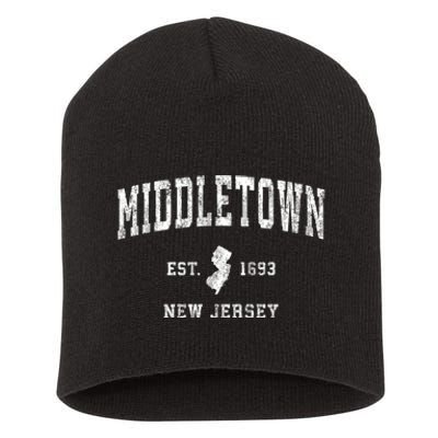 Middletown New Jersey Nj Vintage Athletic Sports Short Acrylic Beanie