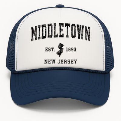 Middletown New Jersey Nj Vintage Athletic Sports Trucker Hat