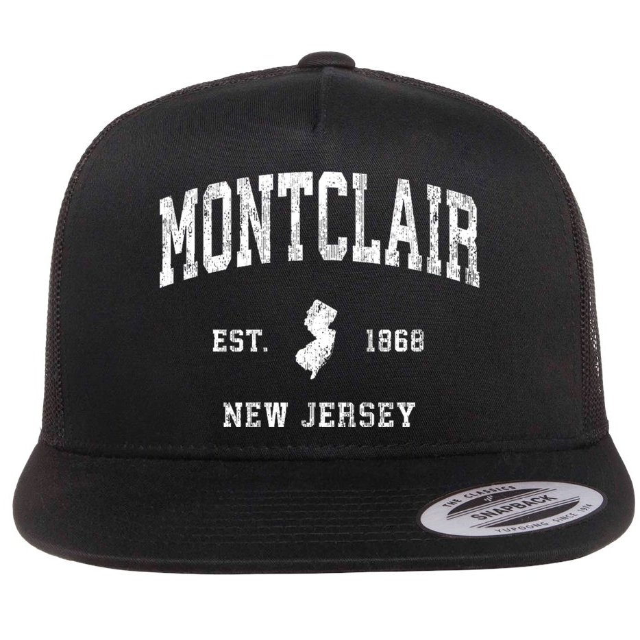 Montclair New Jersey Nj Vintage Athletic Flat Bill Trucker Hat
