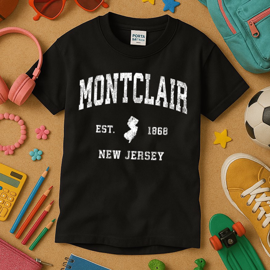 Montclair New Jersey Nj Vintage Athletic Kids T-Shirt
