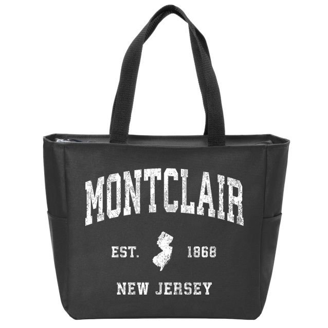 Montclair New Jersey Nj Vintage Athletic Zip Tote Bag