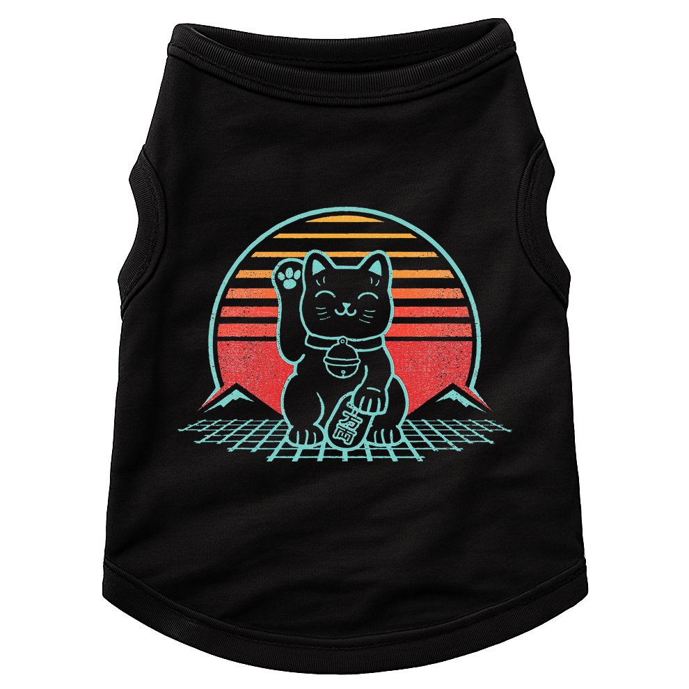 Maneki Neko Japanese Lucky Cat Retro Aesthetic Kawaii  Doggie Tank