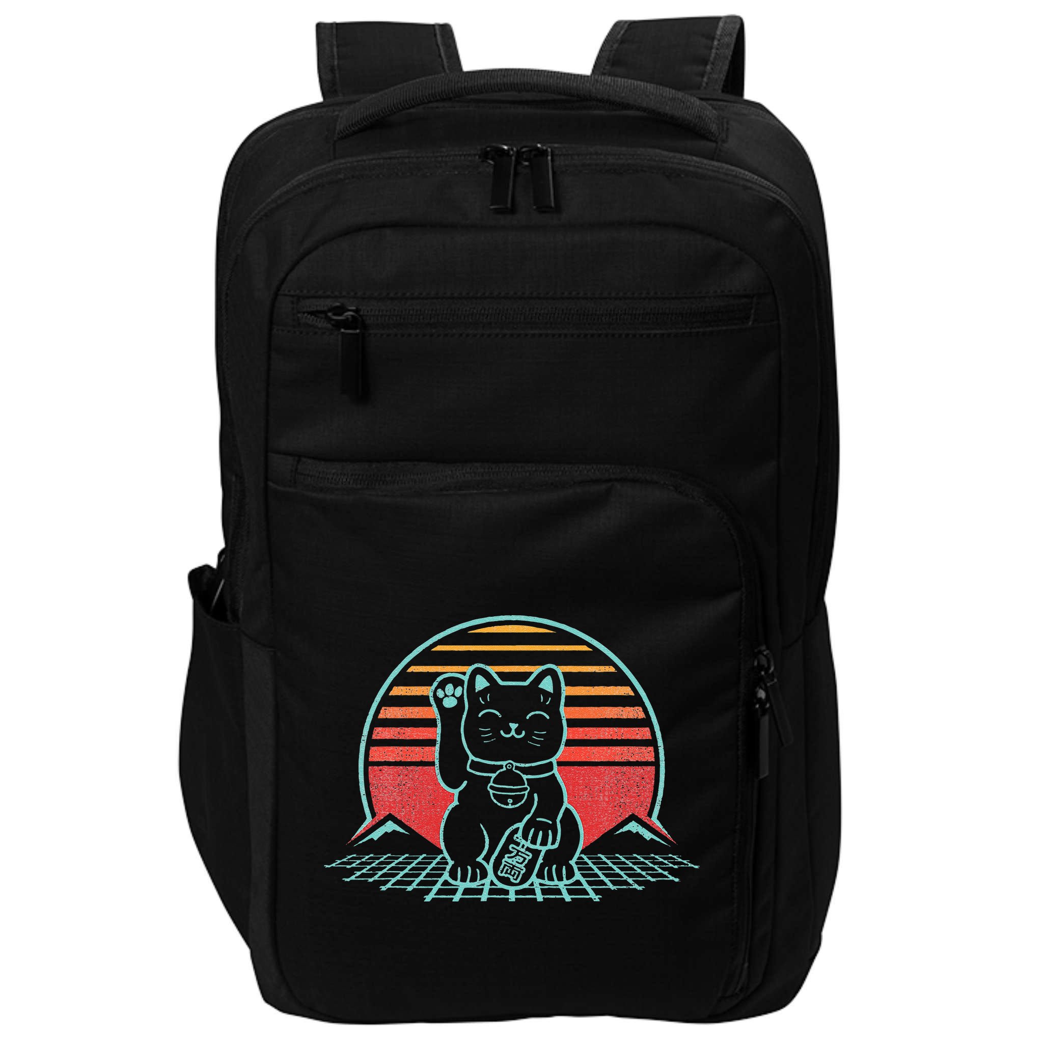 Maneki Neko Japanese Lucky Cat Retro Aesthetic Kawaii  Impact Tech Backpack