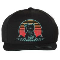 Maneki Neko Japanese Lucky Cat Retro Aesthetic Kawaii  Wool Snapback Cap