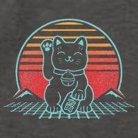 Maneki Neko Japanese Lucky Cat Retro Aesthetic Kawaii  Vector Backpack
