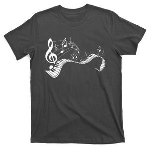 Music Notes Keyboard Pianist Classical Musician Piano T-Shirt