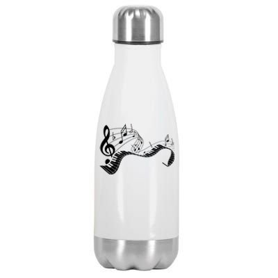 Music Notes Keyboard Pianist Classical Musician Piano Stainless Steel Insulated Water Bottle