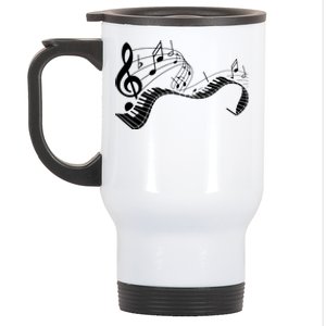 Music Notes Keyboard Pianist Classical Musician Piano Stainless Steel Travel Mug