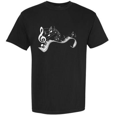 Music Notes Keyboard Pianist Classical Musician Piano Garment-Dyed Heavyweight T-Shirt