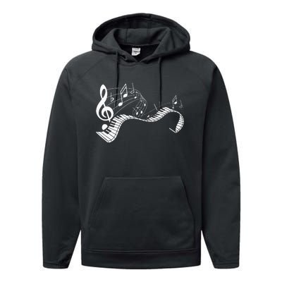 Music Notes Keyboard Pianist Classical Musician Piano Performance Fleece Hoodie