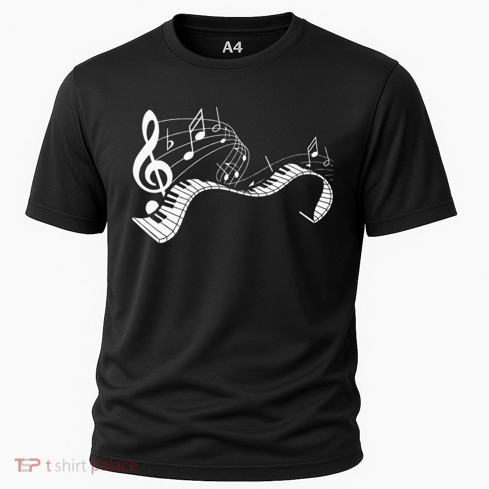 Music Notes Keyboard Pianist Classical Musician Piano Cooling Performance Crew T-Shirt