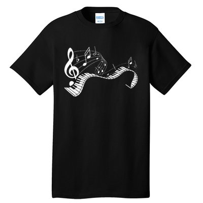 Music Notes Keyboard Pianist Classical Musician Piano Tall T-Shirt