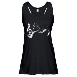 Music Notes Keyboard Pianist Classical Musician Piano Ladies Essential Flowy Tank