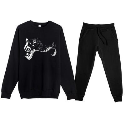 Music Notes Keyboard Pianist Classical Musician Piano Premium Crewneck Sweatsuit Set