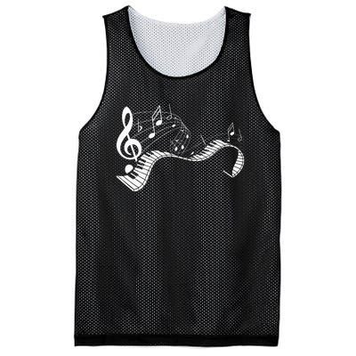 Music Notes Keyboard Pianist Classical Musician Piano Mesh Reversible Basketball Jersey Tank