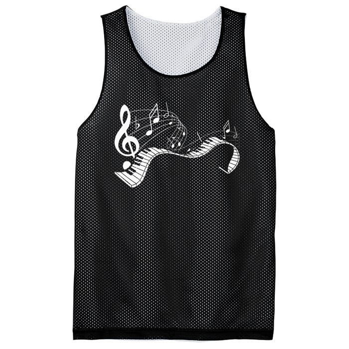 Music Notes Keyboard Pianist Classical Musician Piano Mesh Reversible Basketball Jersey Tank